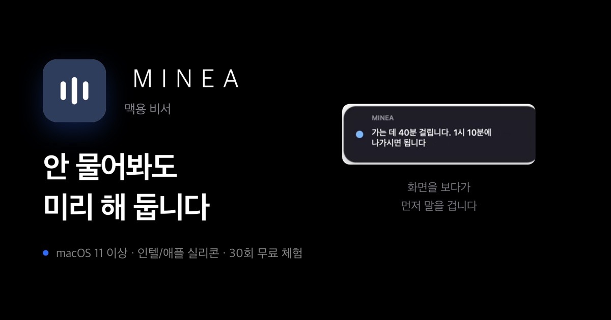 MINEA — 안 물어봐도 미리 해 둡니다